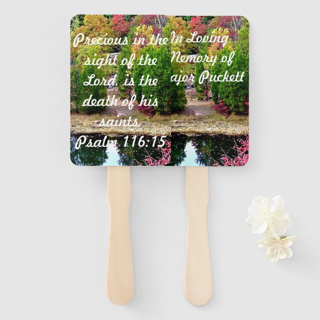 In Memory of Psalm 116:15 Hand Fan (Front and Back)
