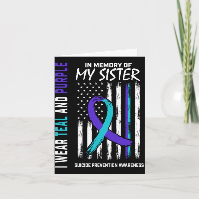 In Memory Of Sister Suicide Awareness Prevention Card (Front)