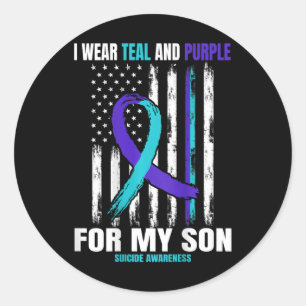 In Memory Of Son Suicide Awareness Flag Ck Print G Classic Round Sticker