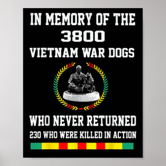 In Memory Of The 3800 Vietnam War Dogs Poster
