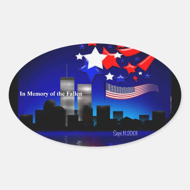 In Memory of the Fallen Sept 11 Memorial Sticker (Front)