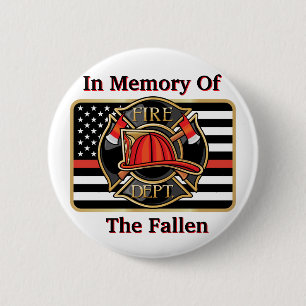 In Memory Of The Firefighters Button