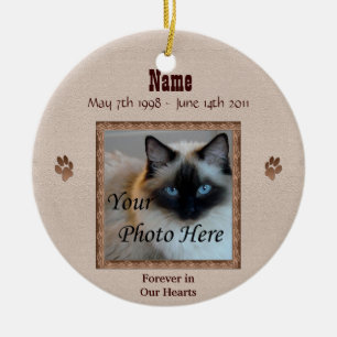 In Memory of Your Cat - Custom Memorial Ceramic Ornament