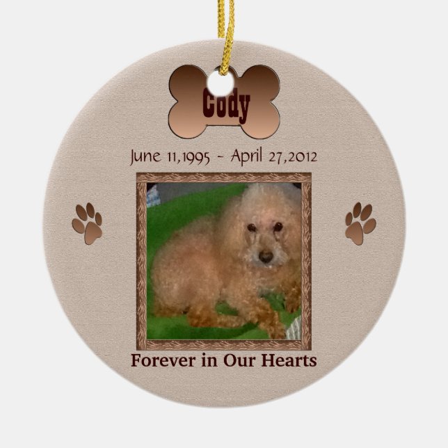 In Memory of Your Dog Ceramic Ornament (Front)