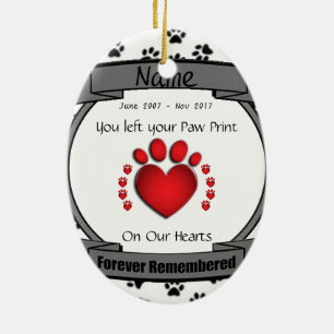 In Memory of Your Dog or Cat Forever Remembered Ceramic Ornament