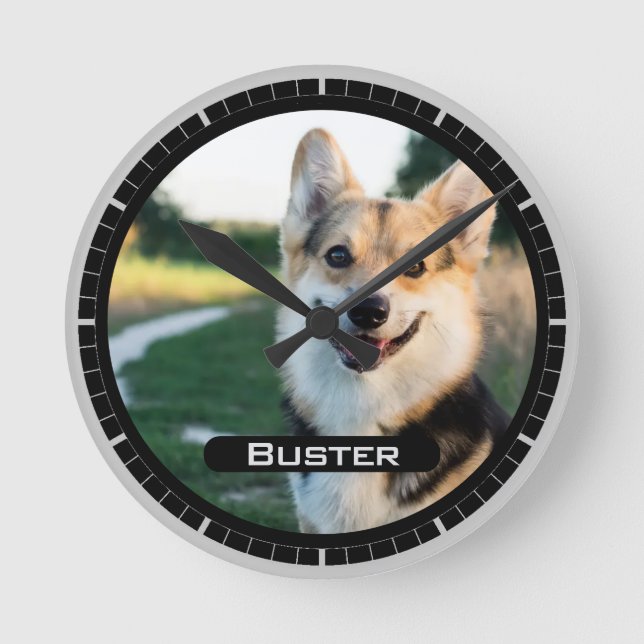 In Memory of Your Pet. Pet Photo on a Round Clock (Front)