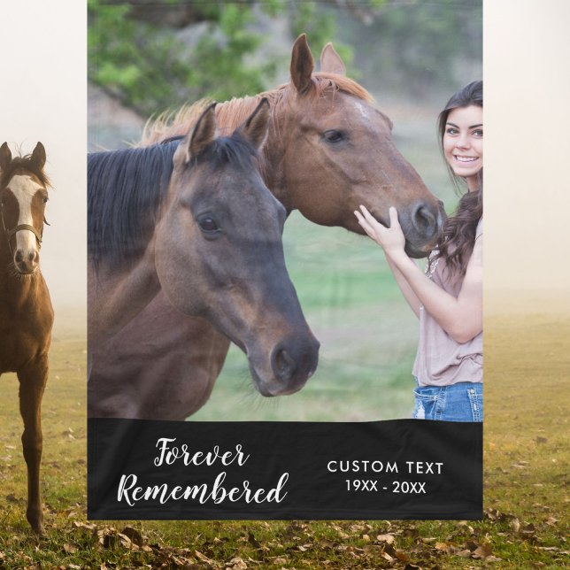 In Memory Pet Photo Template Your Custom Words Fleece Blanket (Creator Uploaded)