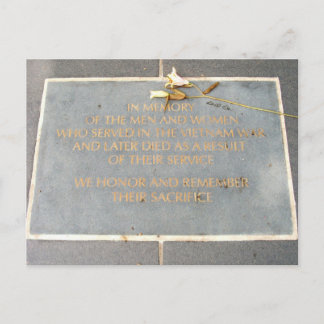 In Memory Plaque | Vietnam Veterans Memorial Postcard
