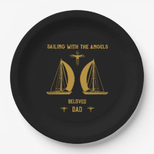 In Memory Sailer Boater Funeral Paper Plate