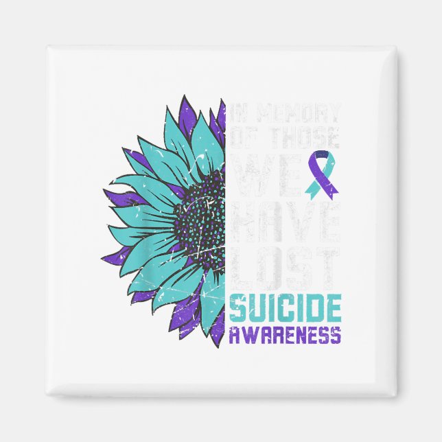 In Memory Suicide Awareness, Prevention Sunflower  Magnet (Front)