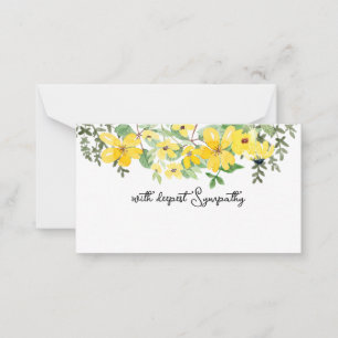 In Memory Sympathy Memorial yellow floral florist Card