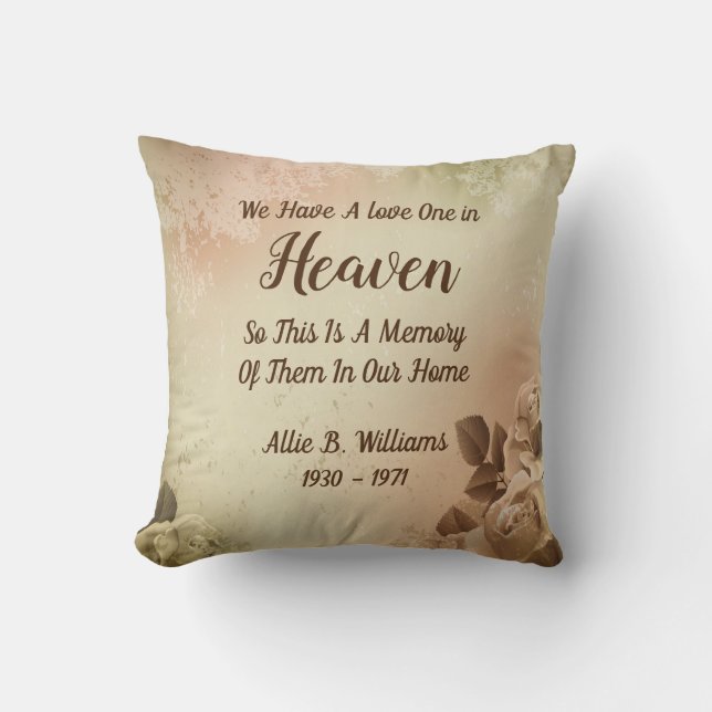 In Memory  Throw Pillow (Front)
