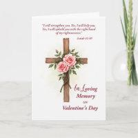 In Memory Valentines Day Religious Cross Flower