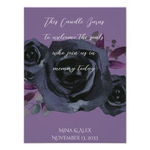 In Memory Watercolor Black Rose Modern Goth Photo Print
