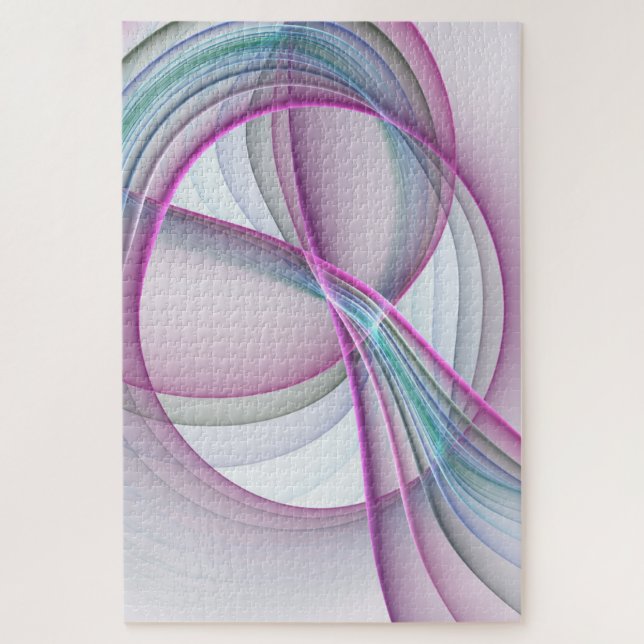In Motion, Modern Abstract Colorful Fractal Art Jigsaw Puzzle (Vertical)