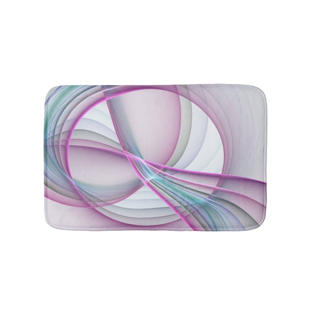 In Motion, Modern Abstract Colourful Fractal Art Bath Mat (Front)