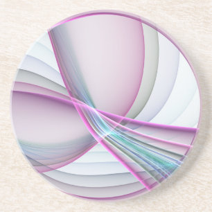 In Motion, Modern Abstract Colourful Fractal Art Coaster