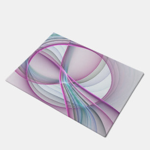 In Motion, Modern Abstract Colourful Fractal Art Doormat