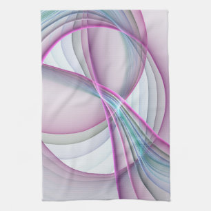 In Motion, Modern Abstract Colourful Fractal Art Kitchen Towel