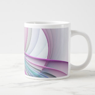 In Motion, Modern Abstract Colourful Fractal Art Large Coffee Mug
