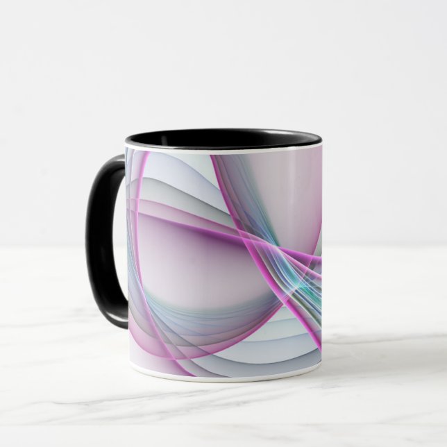 In Motion, Modern Abstract Colourful Fractal Art Mug (Front Left)