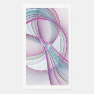 In Motion, Modern Abstract Colourful Fractal Art Napkin
