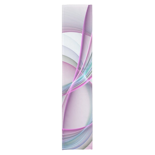 In Motion, Modern Abstract Colourful Fractal Art Short Table Runner (Front)