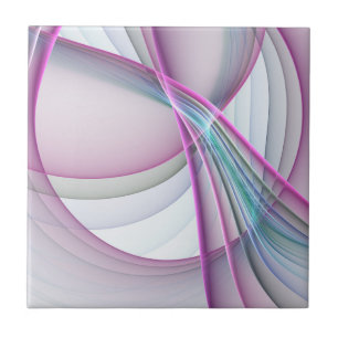 In Motion, Modern Abstract Colourful Fractal Art Tile