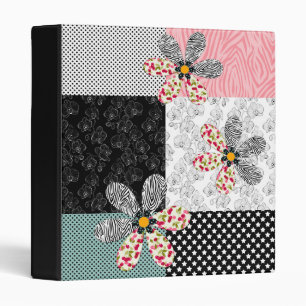In multicolored colours patchwork rustic pattern binder