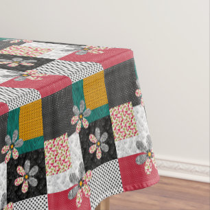 In multicolored colours patchwork rustic pattern tablecloth