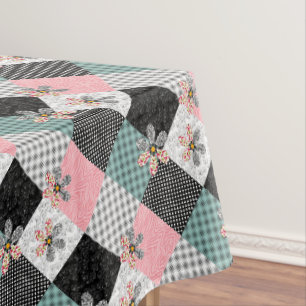 In multicolored colours patchwork rustic pattern tablecloth