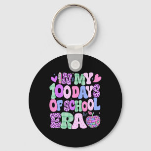 In My 100 Days Of School Era Groovy 100th Day Of S Keychain