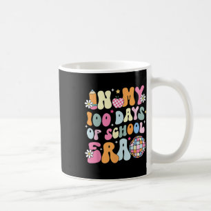In My 100 Days Of School Era Groovy Retro Student  Coffee Mug