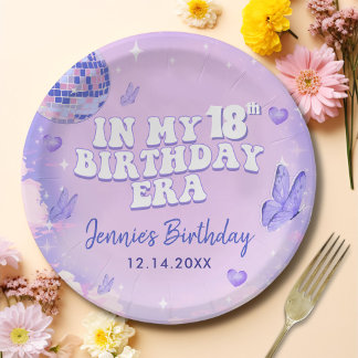 In My 18th Birthday Era Party Paper Plate