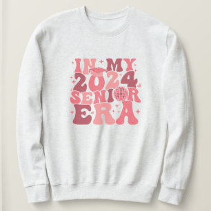 In My 2024 Senior Era Pink Groovy Lettering Sweatshirt