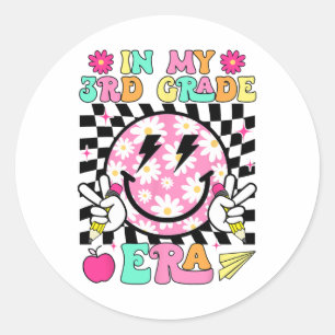 In My 3rd Grade Era Smile Face Back To School Teac Classic Round Sticker