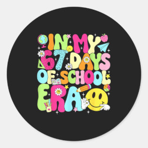 In My 67 Days Of School Era 67 Days Smarter Meme B Classic Round Sticker