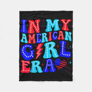 In My American Girl Era Retro 4th Of July Fourth G Fleece Blanket