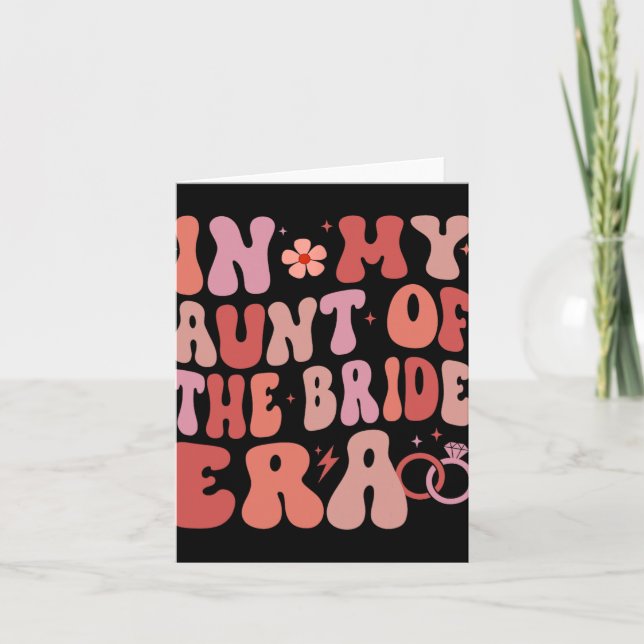 In My Aunt Of The Bride Era Groovy Wedding Day  Card (Front)