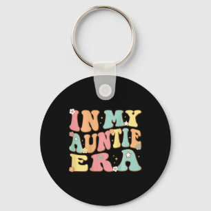 In My Auntie Era (on Back) Groovy Retro For Aunt C Keychain