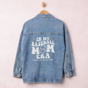 In My Baseball Mom Era Custom Names Denim Jacket