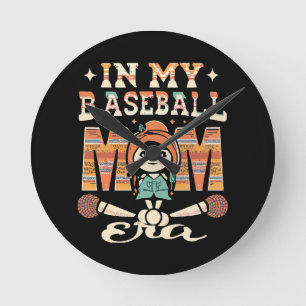 In My Baseball Mom Era Round Clock