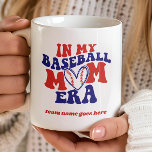 IN MY BASEBALL MOM ERA VINTAGE RETRO TEAM NAME COFFEE MUG<br><div class="desc">Get ready to show off your baseball mom pride with our delightful coffe mug : a charming vintage font saying "in my baseball mom era" coupled with a heart-shaped baseball to tug at your heartstrings. We've left a special space just for your team's name, allowing you to personalize this design...</div>