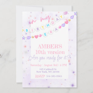 In my birthday Era pink purple Pastel Birthday  Invitation
