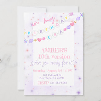 In my birthday Era pink purple Pastel Birthday  Invitation