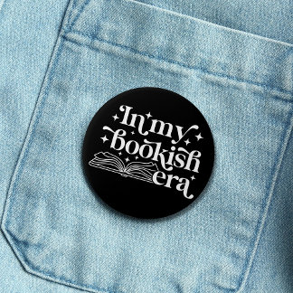 In my Bookish Era Black 3 Inch Round Button