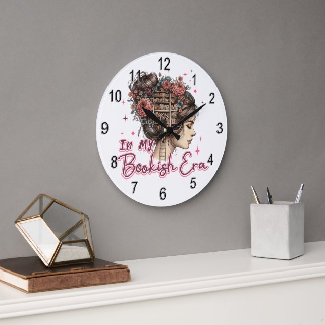 In My Bookish Era  Large Clock (Office)