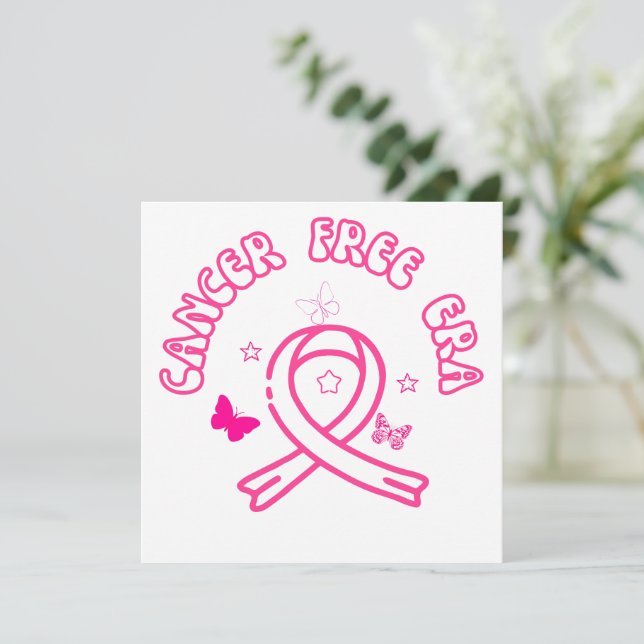 In My Cancer Free Era | Breast Cancer funny Invitation (Standing Front)