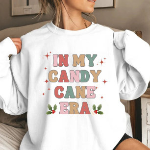 In my candy cane era retro Christmas holiday Sweatshirt