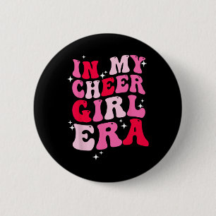 In My Cheer Girl Era Groovy Cheerleader Cheerleadi 2 Inch Round Button